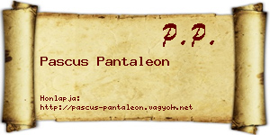 Pascus Pantaleon névjegykártya